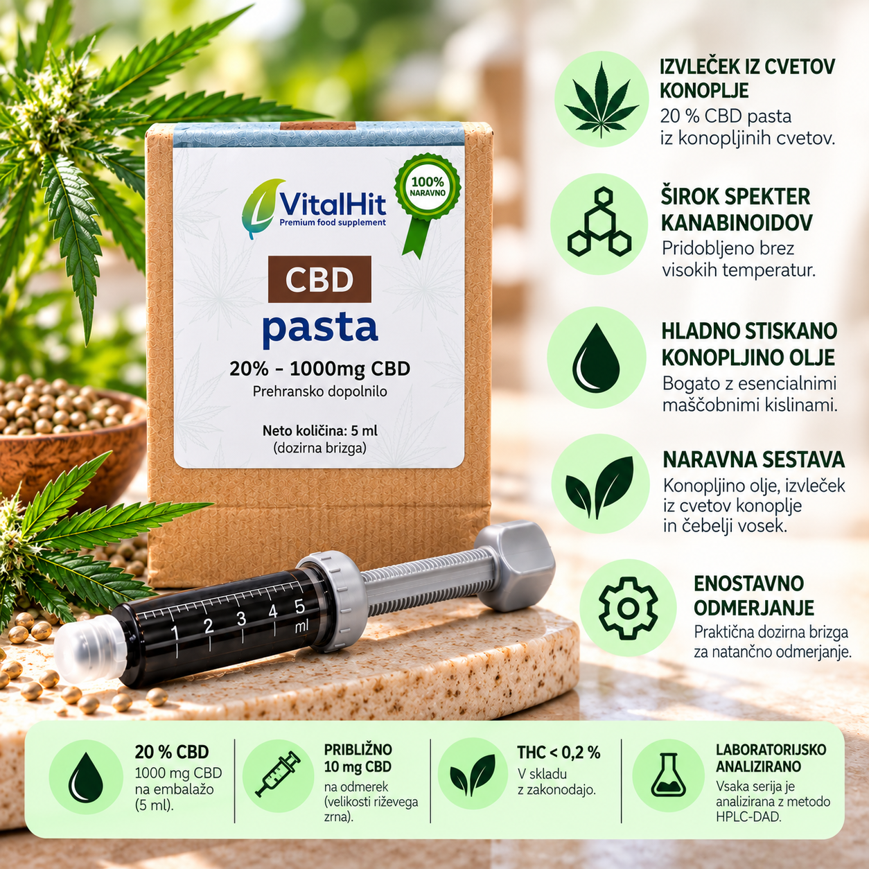 CBD PASTA 20%, 5ml - slika 3