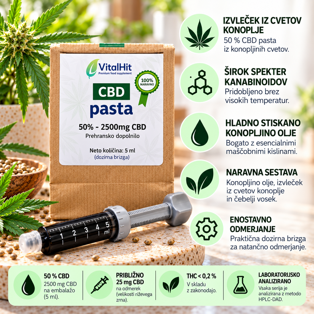 CBD PASTA 50%, 5ml - slika 3