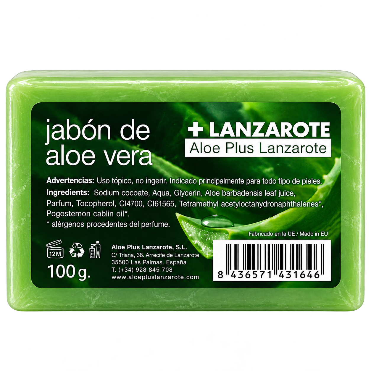 Ročno izdelano milo z aloe vero, 100g