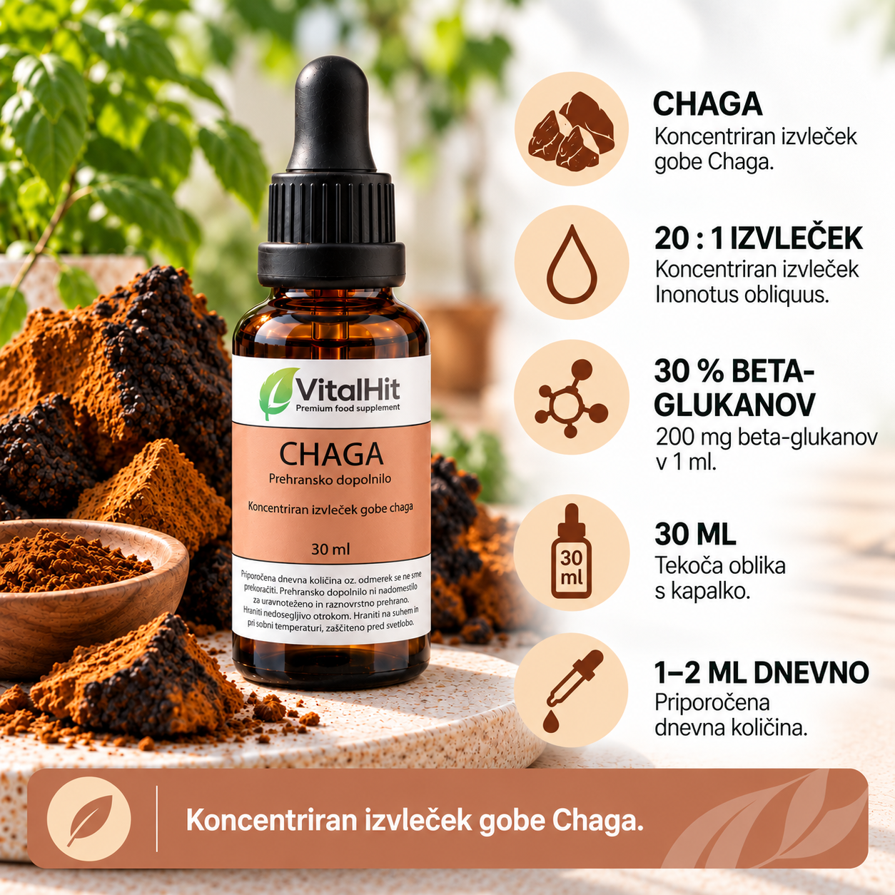 CHAGA - koncentriran tekoči izvleček - slika 3