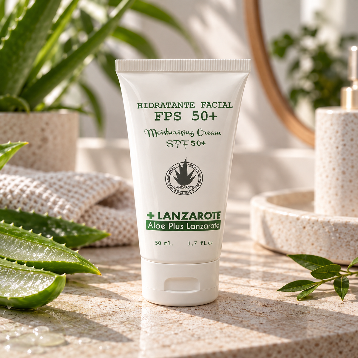 Vlažilna krema za obraz s SPF 50+ z aloe vero - slika 2