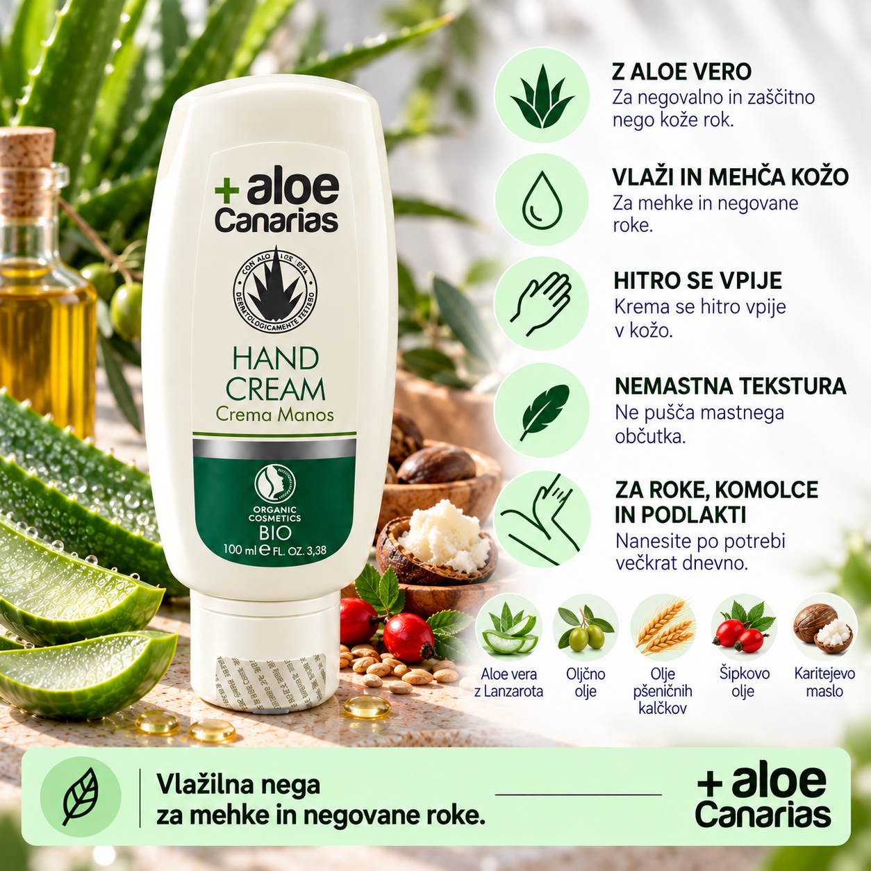 Bio krema za roke aloe vera - slika 3