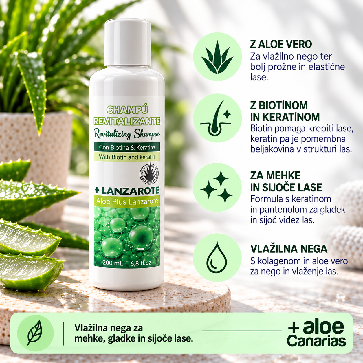 Poživljajoči šampon z biotinom in keratinom, 200ml - slika 3