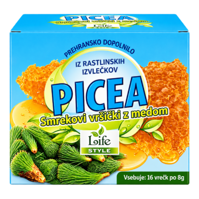PICEA – Smrekovi vršički z medom, 16 vrečkic
